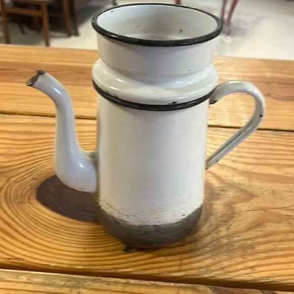 Vintage porcelain French drip coffee pot