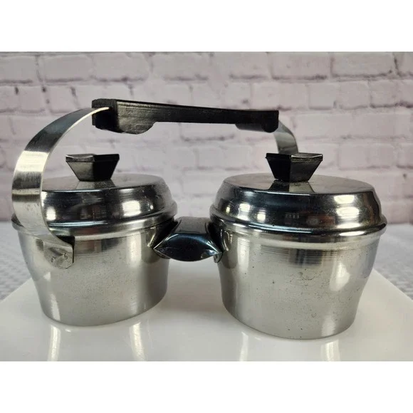 Yerbera / Azucarena Double Relish / Cream & Sugar Stainless Bakelite Handle Knob