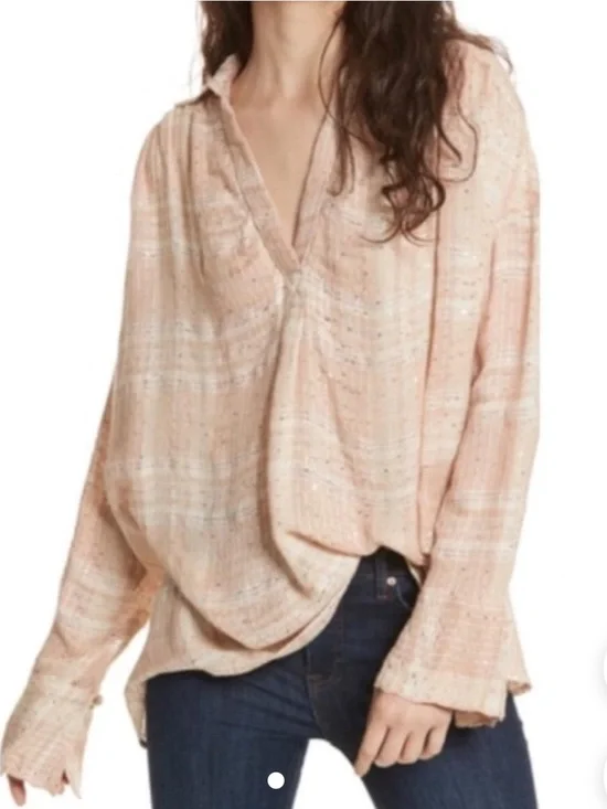 Free Peopke Fearkess love Woven Sequin‎ too/tunic- worn about 3x