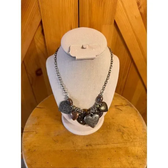 Mid-Century Multiple-Heart Necklace (7429)