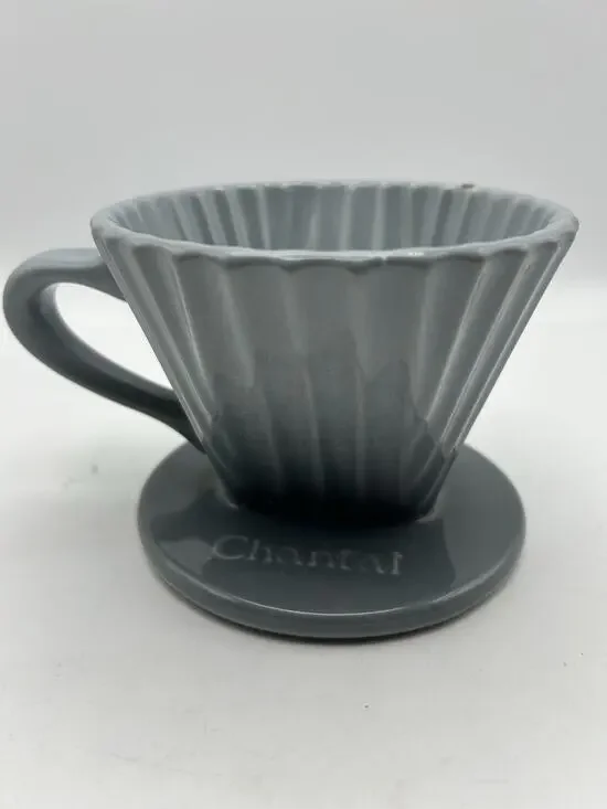 Chantal 8 oz Porcelain Pour Over Coffee Dripper Gray 92-FLT63 Fluted Cone