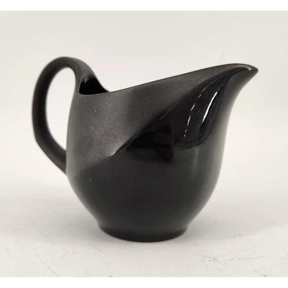 Wedgwood Shape 225 Black Basalt Lunar Creamer Pitcher Black Matte Glossy MCM