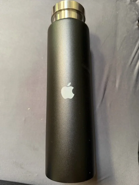 Apple Space Gray Water Bottle with Silver Logo