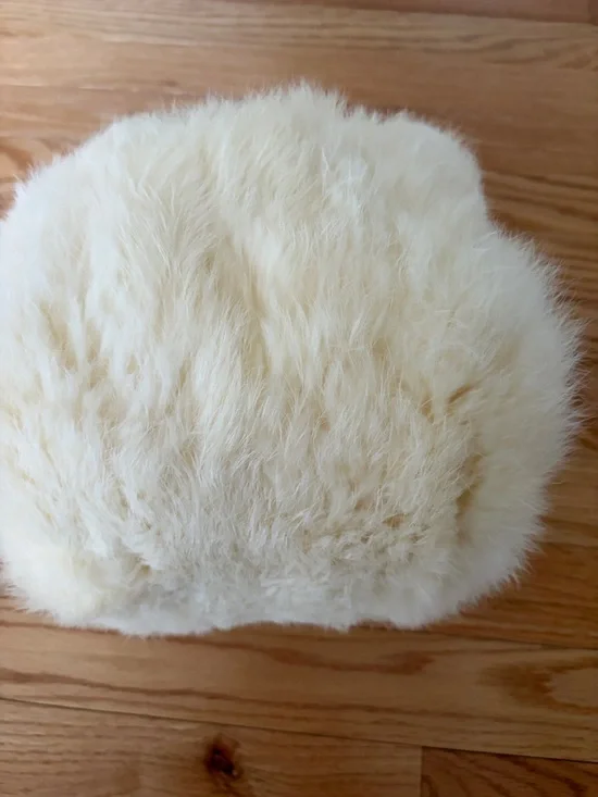 Kids Cream Faux Fur Mittens
