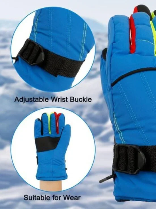 2 Pair Kids Snow Gloves for Skiing Kids Waterproof Girls and Boys 8-14 (New)