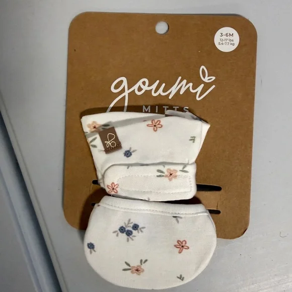 Goumi baby mittens 3-6M floral print