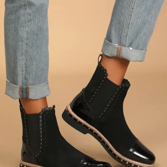 Free People Atlas NWOT Leather Studded‎ Chelsea Booties Sz 36.5