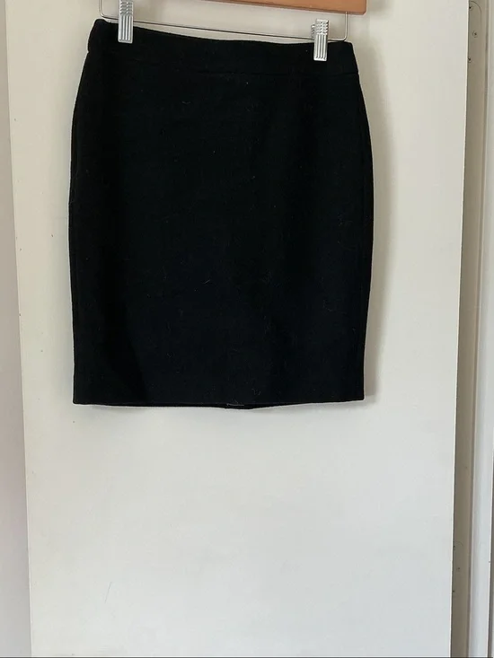 J. Crew Black Wool Pencil Skirt