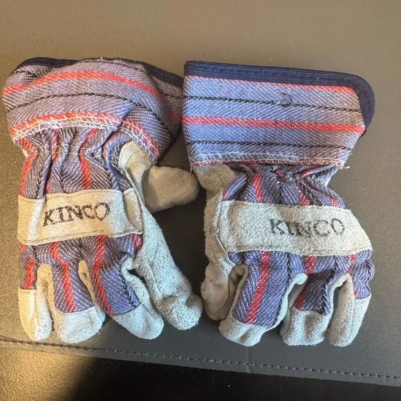 Kids' Work Gloves Blue and Red Stripes