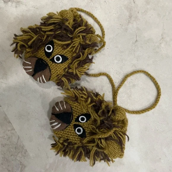 Lion Knit Kids Mittens unisex