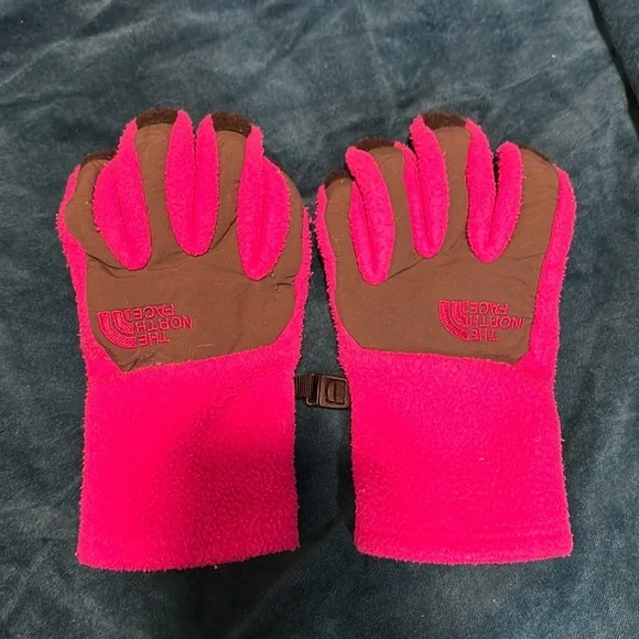North Face Fleece Blend Gloves Pink size Small