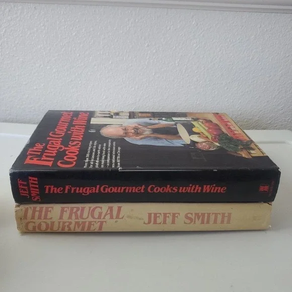 The Frugal Gourmet & Cooks with Wine Jeff Smith Cookbook Lot Hardcover 2 Books