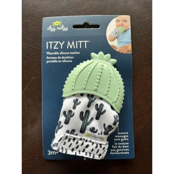 Itzy Mitt Teether, Cactus Theme, Texture Masages Sore‎ Gums, Brand New