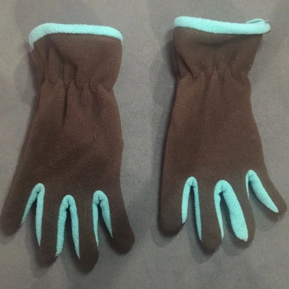 Brown and Teal Kids Gloves