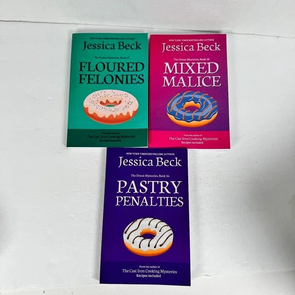 Donut Mysteries Lot Jessica Beck 2016-2018‎ First Edition 3 Books Recipes