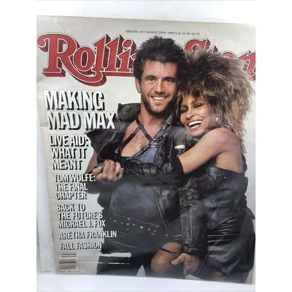*1985 ROLLING STONE MAGAZINE # 455 MEL GIBSON TINA TURNER MAD MAX No Label