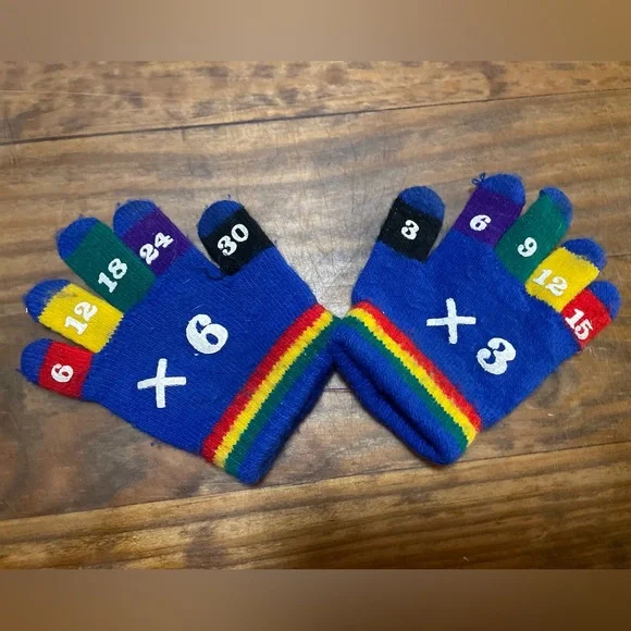 Toddler Knit Stretch Colorful Number Gloves cute comfy cozy unisex
