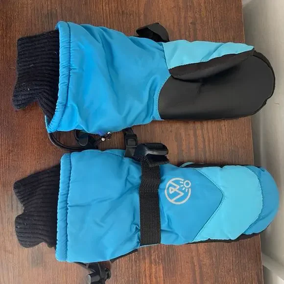 Outdoor Research Blue and Black Kids Mittens