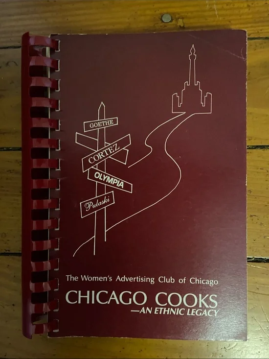 Vintage 80s 1980s Chicago Cooks Spiral  Cookbook ETHNIC & American Illinois cook