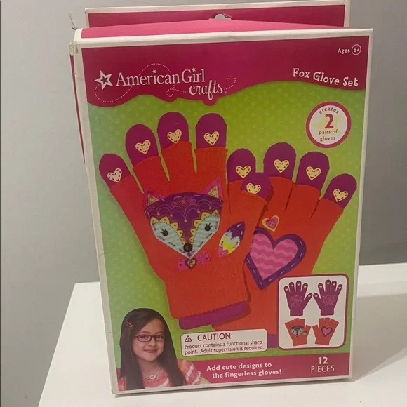 American Girl Fox Mittens - Orange and Purple