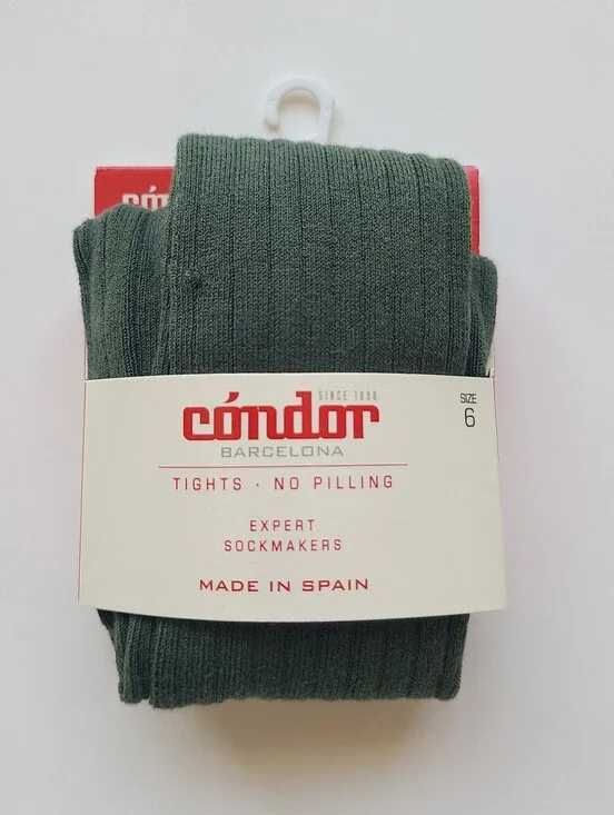 Condor Olive Ribbed Tights