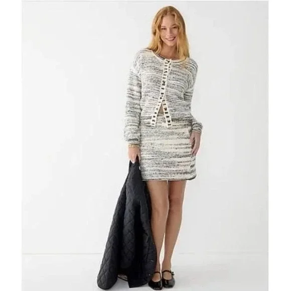 J. Crew Women's Space-dyed Textured Cardigan Sweater Size‎ XL