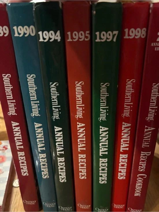 Vintage-Southern Living Annual Recipes Set - Green, Teal, Red Covers  cookbooks
