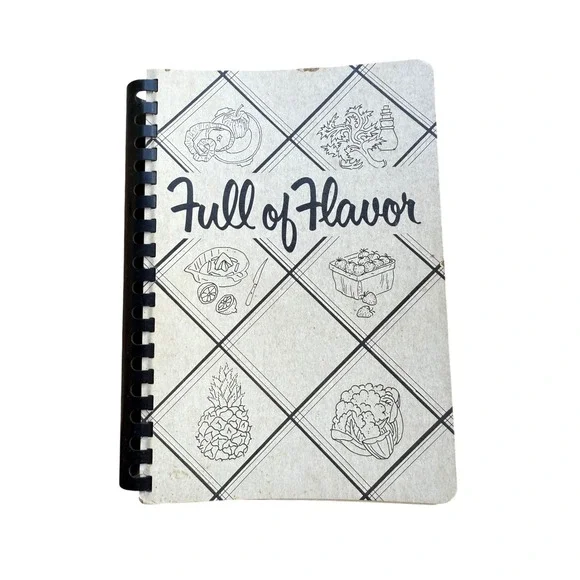 Vintage Full of Flavor Cookbook 1956 Oak Park River Forest Retro Kitchen History