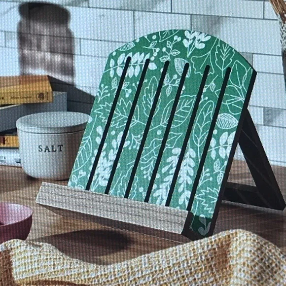 NWT - Farmhouse Wooden Cookbook Stand Relax & Radiate Crate By CULTUREFLY