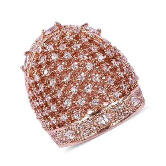 4 for $ 20 Simulated White Diamond Openwork Rosetone