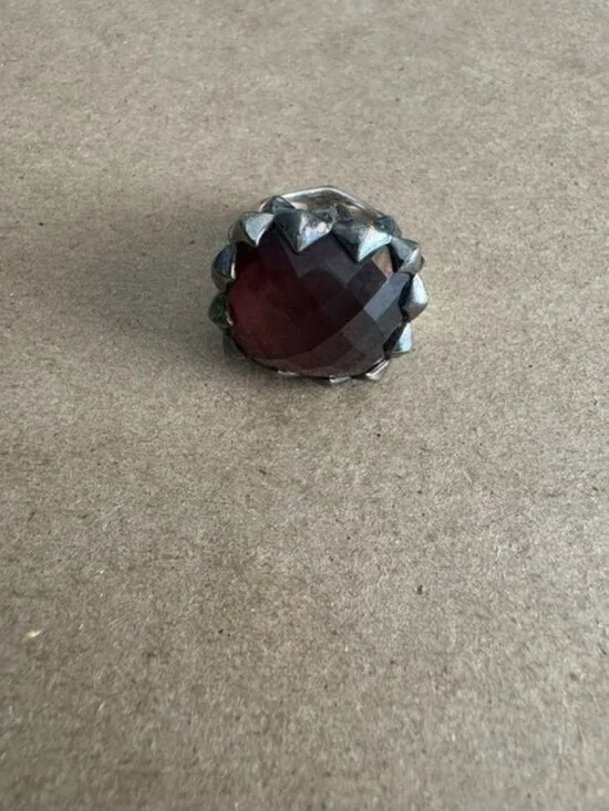 Stephen Webster Burgundy Crystal Sterling Silver Stud Ring
