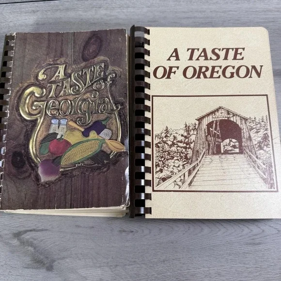 Vintage A Taste Of Georgia & A Taste Of Oregon Junior League Cookbooks Lot 2