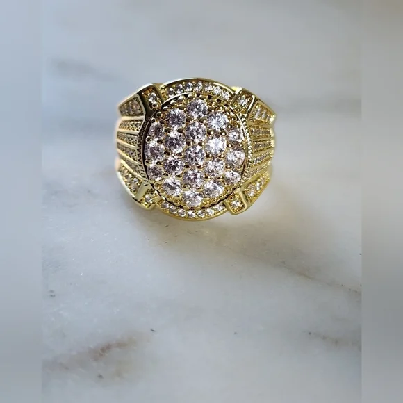Elegant Gold Plated Mens Ring Size #10