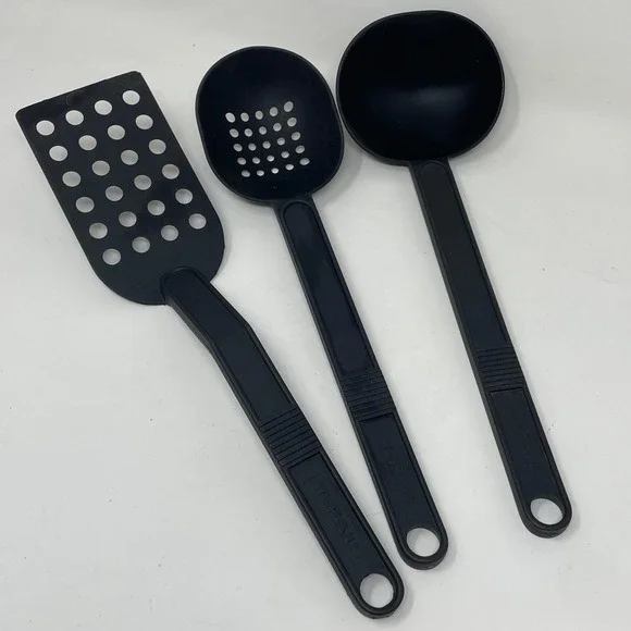 T-Fal 3 Piece Black Nylon Kitchen Utensil Set Spatula Slotted Spoon Ladle Canada