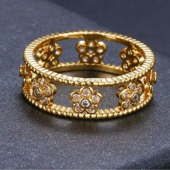 Bohemian flower ring M86