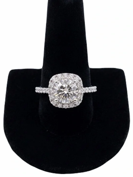 New Mojssanite Diamond 14k White Gold 1 CT Round Cut Ring