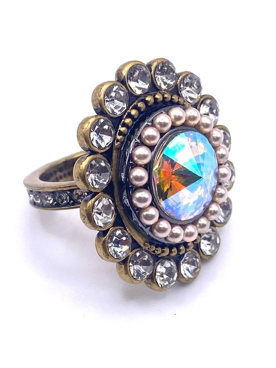 Kurt Geiger OCTAVIA RING Brass Crystal Size 7