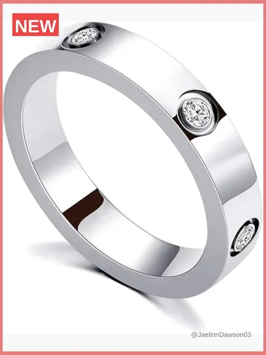 18K Gold-Plated Stainless Steel Promise Ring for Women