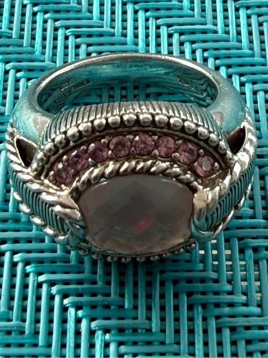 Judith Ripka Pink Quartz Sterling Silver Ring