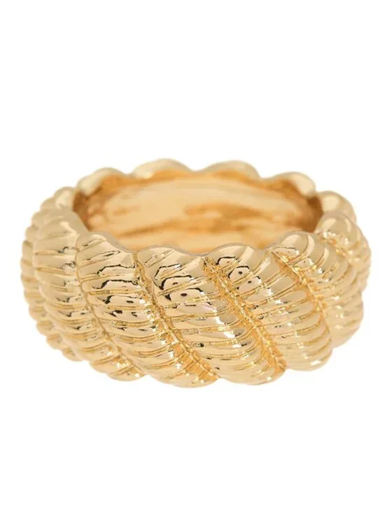 BaubleBar Gold Textured Spiral Ring Size 8 NWT