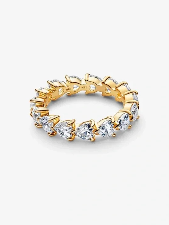 Pandora Band of Clear Hearts Ring