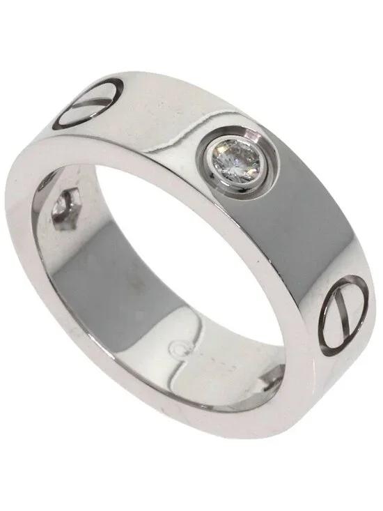 Cartier Love Ring Half Diamond 49 18k White Gold