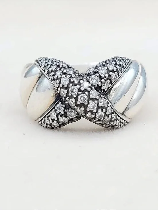 David Yurman Midnight Melange X Ring With Diamonds