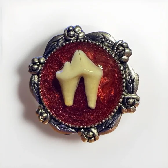 Handmade OOAK Taxidermy Raccoon Tooth Ring‎ Bone Gothic Jewelry Oddities Macabre