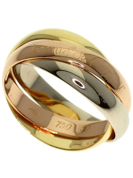 Cartier Trinity 50 Ring 18k Yellow Gold 18k White Pink