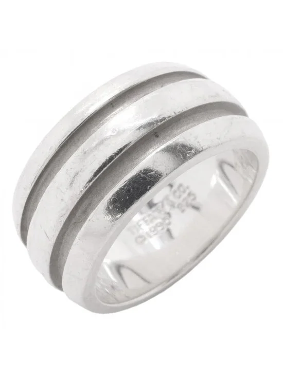 Tiffany & Co Ring Group Double Line 925 Sterling Silver