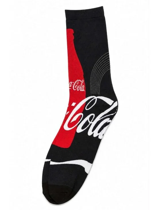 Coca-Cola Crew Socks Black Red Novelty Socks Soft Stretch Casual Socks Gift for