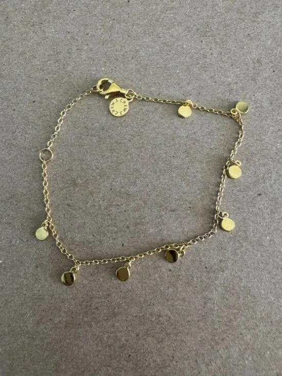 J.Crew 14k gold‑plated dot charm bracelet in yellow gold