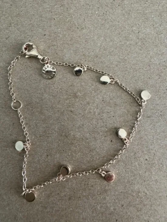 J.Crew 14k gold‑plated dot charm bracelet in rose gold