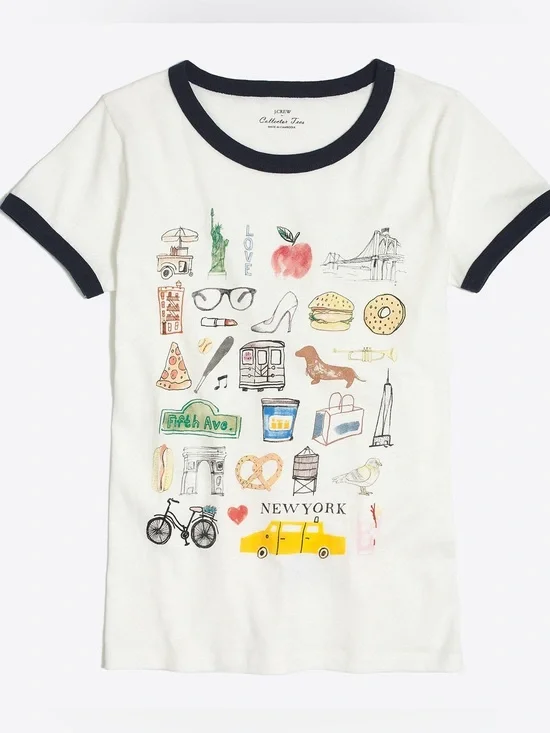 JCrew Collector’s Tee with Navy Trim - New York Icons